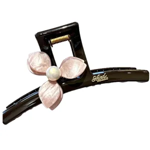 Perlen Blumen Haarklammer elegante Acryl Haarkralle fuer Damen dicke Haare Styling Accessoire