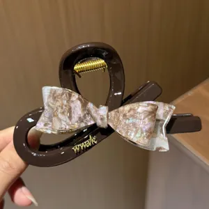 Koreanische Acetat Schleife Haarklammer große Haifischklemme elegante Damen Haarschmuck