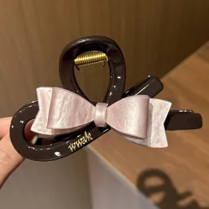 Koreanischer Acetat-Haarklammer mit Schleife, großes Haaraccessoire für dickes Haar und Styling.
