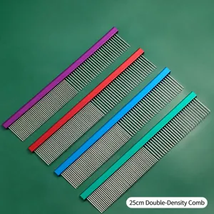 Stainless Steel Pet Grooming Comb Double Sided Metal Pet Hair Brushes For Cat And Dog Daily Care Pet Supplies