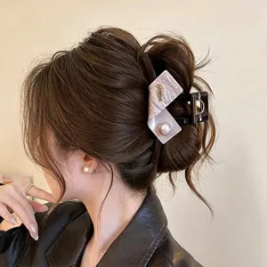 Grosse Haarklammer fur Damen elegante Perlen Haarschmuck Haarklammer modisches Design