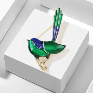 Moda Alloy Enamel Magpie Bird Brooch Pin Zwo Karfitza Gynaikeia Kosmimata