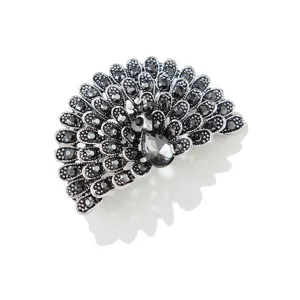 Prachtige vintage legering strass pauw broche detail, elegante decorative kleding speld.