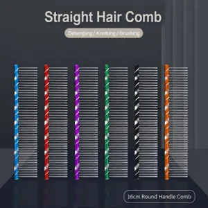 Pet Grooming Comb Stainless Steel Dog Cat Hair Grooming Brush Metal Straight Teeth Pet Comb For Daily Care