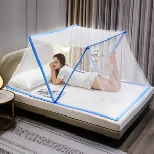 Zanzariera Pieghevole Portatile per Letto Senza Installazione Tenda a Baldanacchino in Rete per Dormitorio Studenti Camera da Letto Domestica
