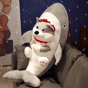 Mignon Chien Requin Jouet en Peluche Animal en Peluche Oreiller Douce Poupée de Dessin Animé Cadeau Créatif pour Chambre d'Enfants Décoration