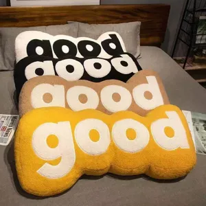 Creative good letter long plush throw pillow for sofa bed comfortable decorative cushion.