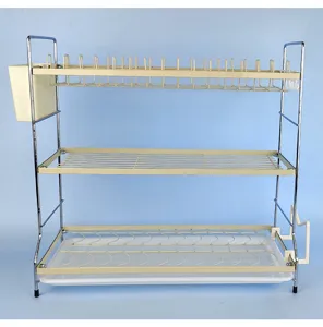 escurridor de platos de 3 niveles para cocina organizador de encimera de metal