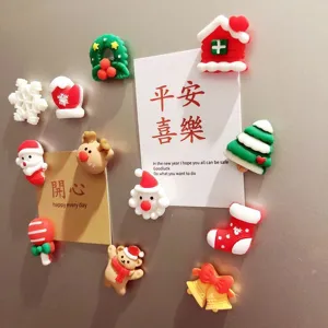 Christmas theme 3D fridge magnet cute resin decorative sticker for home decor detail view.