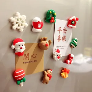 Christmas fridge magnets cute cartoon resin magnetic stickers holiday home kitchen decor gifts