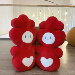 Rotes Plüsch Hochzeit Doppelglück Kissen Paar für chinesische Stil neues Zuhause Bett Dekor.
