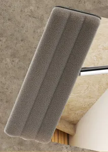 Grauer Pluesch Flachwischmopp Ersatz Mikrofaser-Pad fuer die Hausreinigung im Detail.