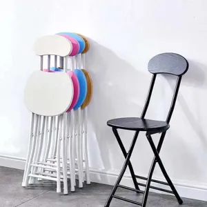 Modern Minimalist Folding Chair Portable Home Dining Chair Metal Frame Backrest Chair Office Computer Chair