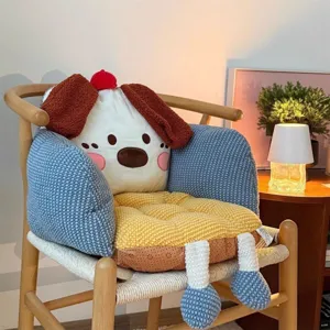 Coussin de chaise chiot mignon, assise moelleuse en peluche pour bureau, dortoir et deco de maison.