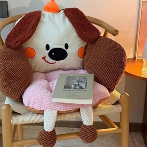 Coussin de chaise en peluche de chiot mignon, doux et confortable pour bureau ou chambre d'étudiant.