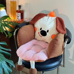 Coussin de chaise en peluche de chiot mignon coussin de siege doux pour bureau