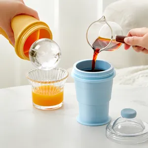 Tazza pieghevole portatile in silicone per fare sfere di ghiaccio bevanda estiva DIY