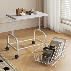 Petite table d'appoint mobile moderne table de chevet chariot roulant étagère métal