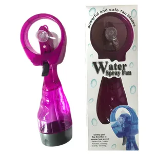 Ventilateur brumisateur d'eau portable à piles rafraîchissant pour les voyages d'été en plein air.