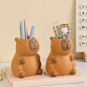 Moyen porte-stylo capybara en résine organisateur de bureau rangement de papeterie mignon