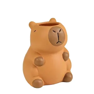Porte-stylo mignon Capybara, organisateur de bureau amusant pour pinceaux de maquillage.