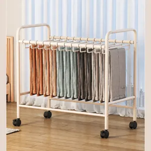 Porte-pantalon mobile rangement de pantalon de sol multicouche organisateur pour chambre à coucher