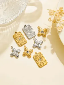 ciondoli per gioielli fai da te con malocchio floreale in metallo vintage retrò, accessori charm.