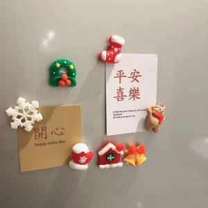 Cute Christmas fridge magnets set featuring mini resin cute holiday decorations for home kitchen.