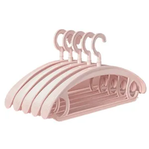 Pink plastic clothes hangers heavy duty non slip wide shoulder drying rack set for home wardrobe organization