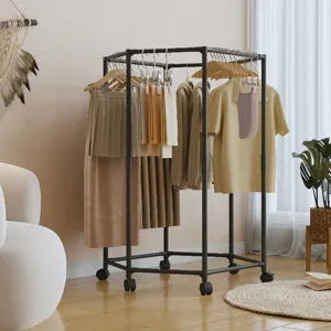 Haushalt Sechseckig Multifunktional Kleiderständer Balkon Schlafzimmer Bodenstehend Verdickt Stabil Mantel Hut Aufbewahrungsregal