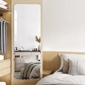 Modern Minimalist Frameless Full Length Mirror Glass Wall Mounted Adhesive Dressing Mirror For Bedroom Home Decor