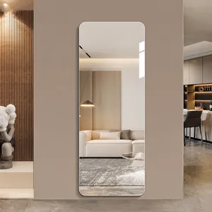 Modern full length wall mirror for bedroom home decor, safe shatterproof hanging dressing mirror.