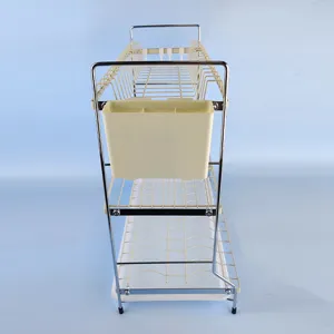 Escurridor de platos de metal de múltiples niveles organizador de cocina para platos