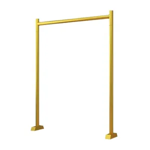 Gold floor clothes rack minimalist single bar garment display stand for small space