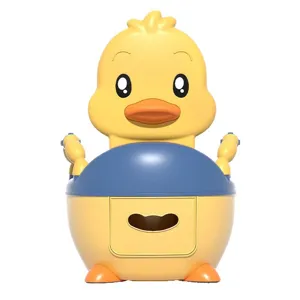 Cute duck baby potty training toilet seat for toddlers, ergonomic plastic kids urinal chair.
