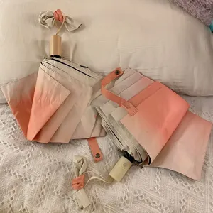 Parapluie pliant dégradé rose, parasol de protection solaire automatique pour femmes et voyage.