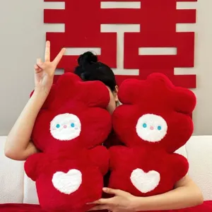 Chinesischer Stil Hochzeit Pluesch Xi Kissen Paar fuer Brautzimmer Bett Dekoration