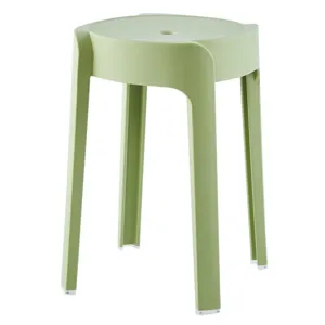 Green plastic stool stackable round chair modern home kitchen dining furniture stackable design durable