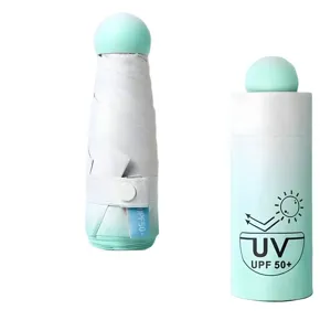 Neuer Gradient UV Schutz Regenschirm, kompakte tragbare Kapselhülle für sonnige Tage.