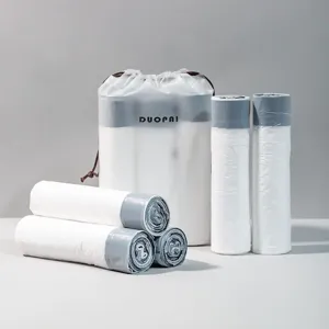Heavy Duty Drawstring Garbage Bags Kitchen Trash Bags Thickened Auto-Close Disposable Rubbish Bags Household Cleaning Storage Trash Bin Liners Pack