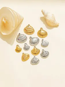 Pendentif coquillage 3D en acier inoxydable style vacances océan ensemble de bijoux DIY