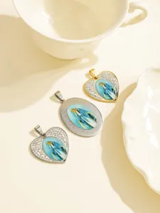 Ciondolo ritratto in acciaio inossidabile vintage gioiello DIY stile retro accessorio
