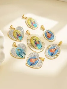 Ciondolo religioso in acciaio inossidabile vintage collana gioielli fai da te moda