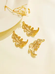 Goldfarbene Blatt Anhänger Metall Schmuck Charms DIY Handwerk Zubehör für Halsketten.