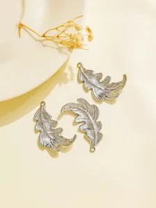 Edelstahl Blatt Feder Anhänger Charms für DIY Schmuckherstellung Halskette Armband Accessoires.