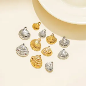 Pendentifs coquillage 3D en acier inoxydable vacances en mer accessoires bijoux DIY