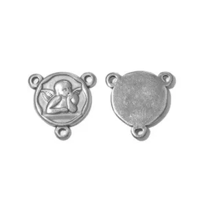Stainless steel vintage embossed angel cupid pendant DIY jewelry making craft finding.