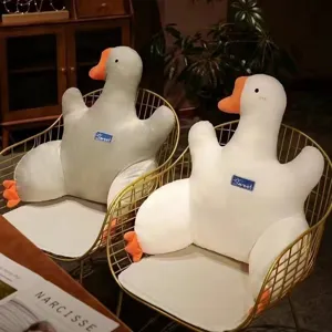 Cute Giant Goose Plush Pillow Soft Stuffed Animal Cushion Hugging Pillow Cartoon Back Cushion Home Decor Gift