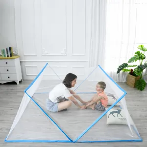 Zanzariera da letto pieghevole con installazione facile, rete traspirante per la casa e camera.