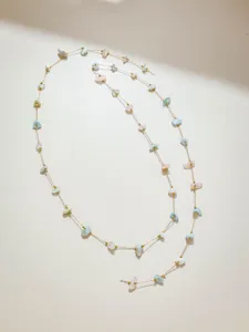 Roestvrij staal natuurlijke kleurrijke steenslag positionering ketting DIY sieraden hanger.